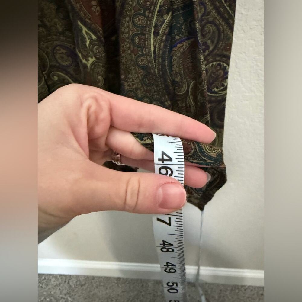 Vintage R.J. Stevens Petite Paisley Midi Dress Jumper Pockets Made in USA 8 - Picture 8 of 10